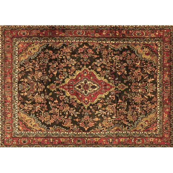 Ahgly Company Indoor Rectangle Persian Brown Traditional Area Rugs, 2' x 3'
