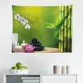 thumbnail image 1 of Spa Tapestry, Sand Orchid and Massage Stones in Garden Sunny Day Meditation Yoga, Fabric Wall Hanging Decor for Bedroom Living Room Dorm, 2 Sizes, Blue Fern Green Fuchsia, by Ambesonne, 1 of 1