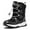 Black, variant on HOBIBEAR Kids Snow Boots Boys Girls Mid Calf Waterproof Warm Faux Fur Lined Insulated Winter Boots(Toddler/Little Kid/Big Kid)