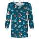 thumbnail image 4 of Camisas Navideñas Para Mujer Moda Blusa de Manga Tres Cuartos Cuello Redondo Casual Chriatmas Impreso Tops Odeerbi ODB200425, 4 of 5