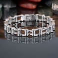 thumbnail image 2 of Lifetechs Unisex Bracelet Motorcycle Chain Design Stainless Steel Punk Hip-Hop Style Luster Smooth Wrist Bangle, 2 of 8