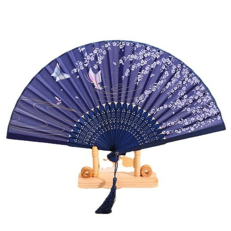 

Hand held fan silk folding fan with bamboo frame