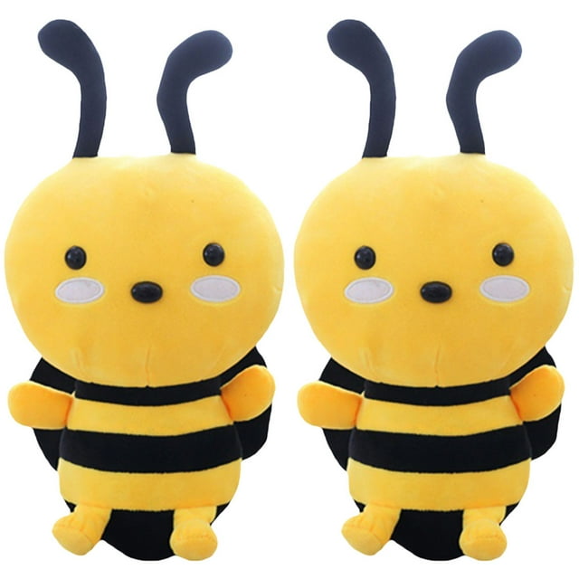 KAKOWELY 2 piezas de peluche de abeja, almohada de peluche, juguete de abeja decorativo.