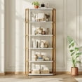 thumbnail image 7 of Book Shelf, 6 Tier Bookcase, Modern Tall Bookshelf, Industrial Corner Storage Organizer, Free Standing Storage Shelving Unit for Bedroom Home Office Kitchen Living Room, 7 of 7