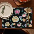 thumbnail image 4 of Pioneer Flower Floral Print Pattern Summer Placemats Table Placemats Set Of 6-Linen Kitchen Washable Placemats Table Mats 12x18 Inch Non-Slip Heat Resistant, 4 of 5