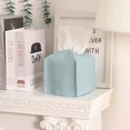 thumbnail image 3 of Tissue Box Holder, Decorative PU Leather Square Tissue Box, Waterproof Kleenex Box Covers, Car Kleenex Holder, White Tissue Box Cover, for Car, Office and Home, 3 of 7