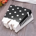 thumbnail image 3 of 48pcs Popcorn Carton Rugby Stripe Wave Dot Pattern Decorative Dinnerware for Birthday Parties / Baby Showers / Graduations (Black), 3 of 8