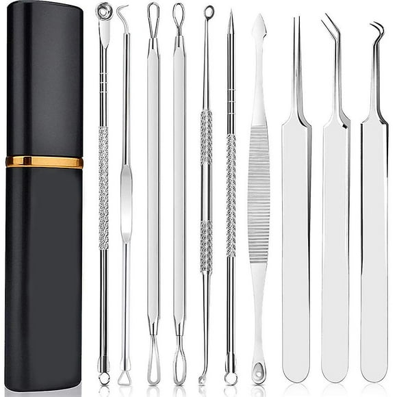 Pimple Popper Tool Kit,10 Pcs Professional Pimple Comedone Extractor