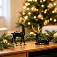 thumbnail image 2 of 2 Pcs Christmas Resin Reindeer Statue Small Christmas Seated and Standing Deer Figurine, Reindeer Ornaments for Living Room, Wine Cabinet, Display Stand, Bedroom, Office Desktop, 2 of 7
