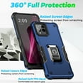 thumbnail image 5 of TJS for T-Mobile Revvl 6x Pro 5G / 6 Pro 5G Phone Case, with Tempered Glass Screen Protector, Metal Ring Magnetic Support Kickstand Military Protector Bumper Cover (Red), 5 of 10