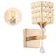 thumbnail image 4 of Bearachild Aplique de cristal, lámpara de pared Industrial dorada, hermosa luz de cristal moderna sin bombilla para mesita de noche, galería, baño Iluminación y accesorios Bearachild HA013183-00, 4 of 6