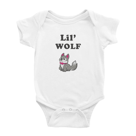 

Cute Infant Romper Lil Wolf Animal Funny Boy & Gril Jumpsuit (White 0-3 Months