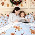 thumbnail image 4 of Erosebridal Christmas Gingerbread Man Queen Comforter Set 3 Pieces,Happy Xmas Comforter Sets Queen,Light Blue,Reversible,1 Comforter and 2 Pillowcases, 4 of 6