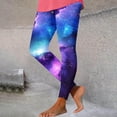 thumbnail image 2 of Women Galaxy Printed Yoga Leggings Tummy Control Fitness Pants Colorful High Waisted Compression Workout Pant, 2 of 5