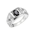 thumbnail image 2 of RYLOS Men's Rings Sterling Silver Rings Designer Weave Band 7X5MM Oval Gemstone & Diamond Ring Onyx October Birthstone Rings For Men Size 11, 2 of 6