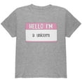 thumbnail image 1 of Halloween Hello I'm a Unicorn Youth T Shirt Heather YLG, 1 of 1