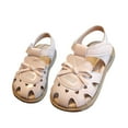 thumbnail image 1 of Sandals for Toddler Little Kids Girls Summer Rabbit Bow Leather Closed Toe Princess Flats Dress Sandals, 1 of 5