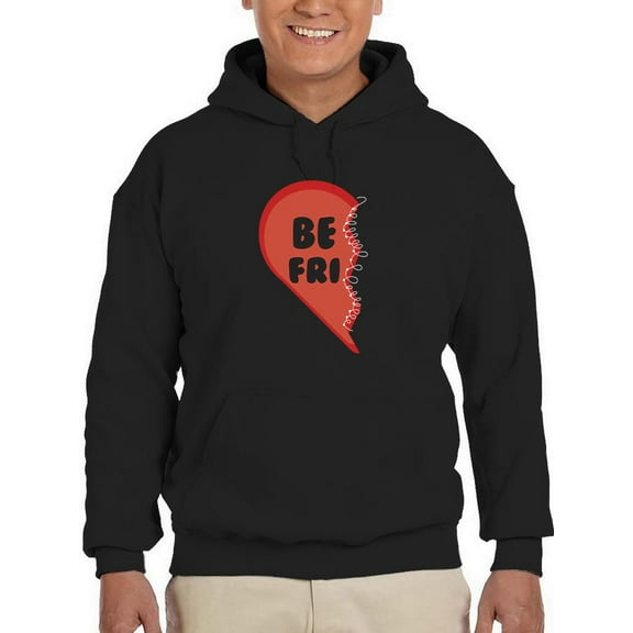 Best Friends Heart. Hoodie Men -Smartprints Designs, Male Small