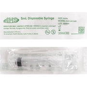 5mL Luer Lock Syringe (100 Pack), Sterile, Individually Wrapped, Syringes for Liquid, Scientific Labs, Feeding Syringes for Pets, Measurement, Medicine, Dispensing, Oral, Clear