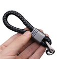 thumbnail image 1 of Car Key Chain Hand-woven Faux Leather Braided Rope Snap Hook Alloy Men Women Waist Key Holder Ring for Daily, 1 of 10