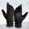 thumbnail image 2 of Guantes de ciclismo para hombre y mujer, otoño e invierno, deportes al aire libre, cálidos, de terciopelo polar, para escalada de montaña, esquí, pantalla táctil de dedos completos, 2 of 4