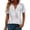 White, variant on OIOLOYJM Women Tops Dressy Geometric Print Short Sleeve V Neck Henley Shirts Flowy Pleated Business Tunic Shirts Soft Outfits Light Blue XL