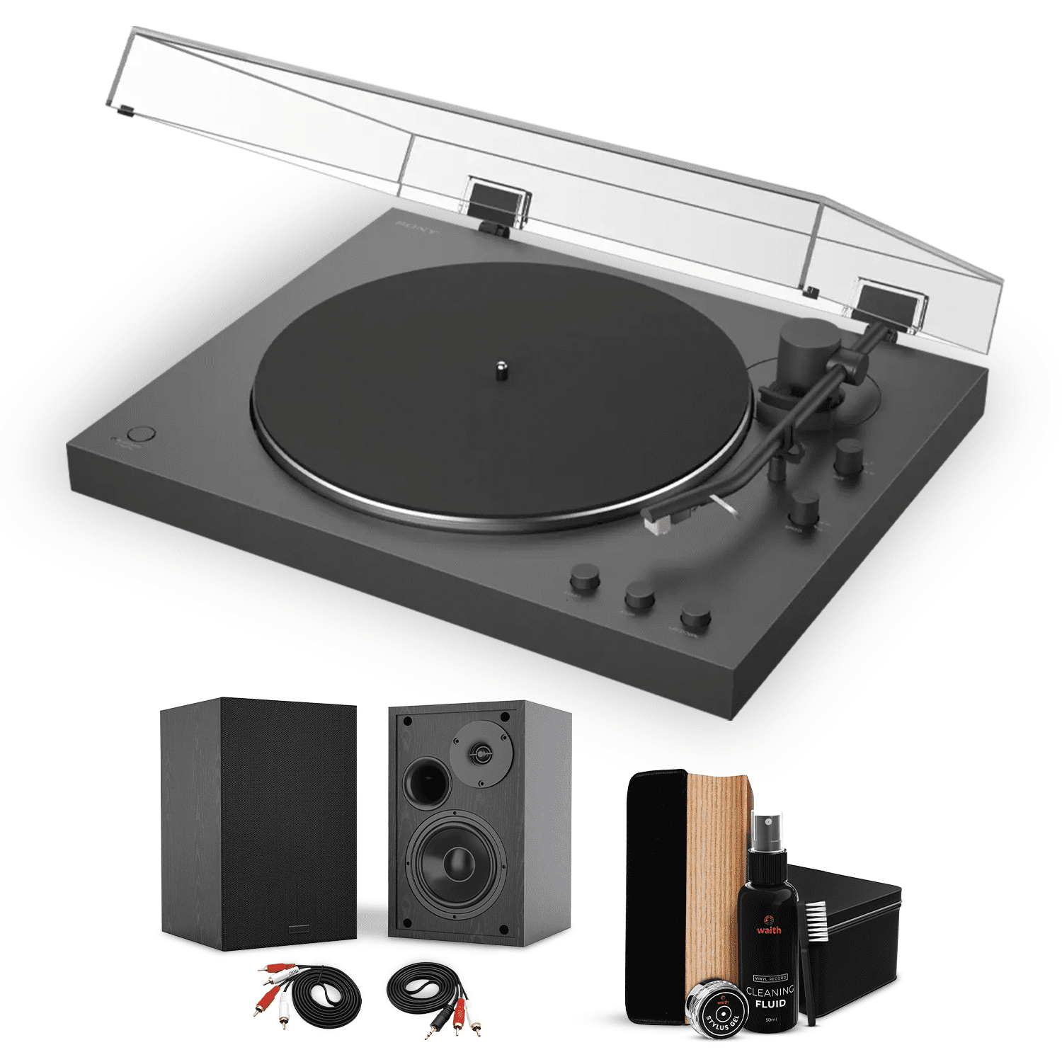 SONY ステレオターンテーブルシステム PS-LX310BT ma！ Sony PSLX310BT_K4 Bluetooth Turntable with Powered Studio Monitors