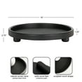 thumbnail image 5 of Kate and Laurel Planche Decorative Footed Woven Rattan Round Tray with Solid Wood Frame, 16 Inch Diameter, Black, Modern Circle Wood Serving Tray for Living Room or Entryway Decor, 5 of 9
