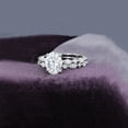 thumbnail image 2 of SOLITAIRE JEWELS 2Ct Oval cut Moissanite diamond Engagement Ring Set in 10k 14k 18k Solid Gold with Half Eternity Marquise Cut Womens Wedding Band, 2 of 8