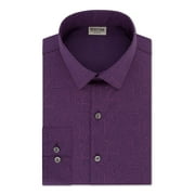 KENNETH COLE Mens Purple Easy Care, Patterned Collared Slim Fit Dress Shirt XL 17.5- 36/37