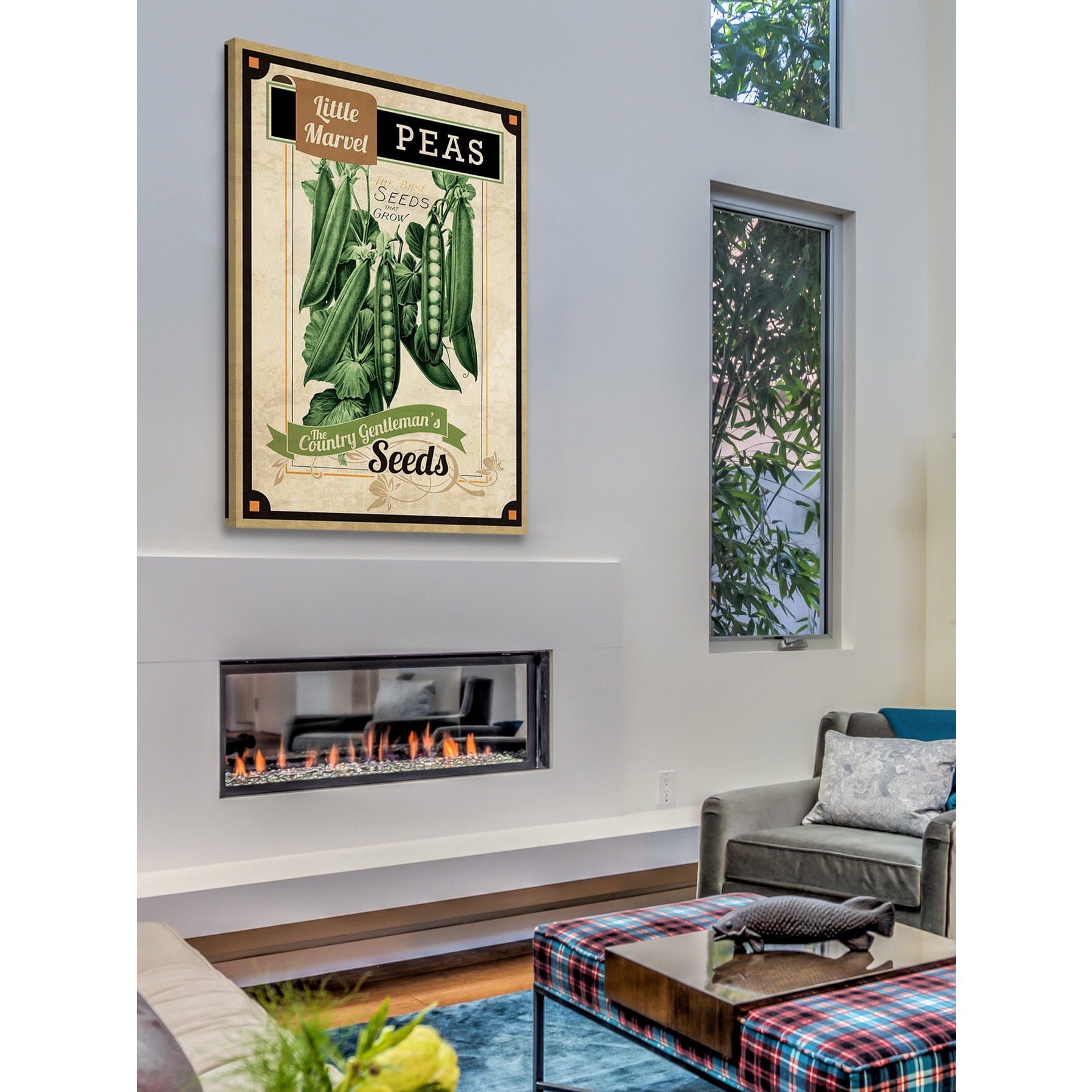 "Seed Packet Peas" Painting Print on Canvas