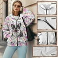 thumbnail image 6 of COEQINE Women's Fashion Hoodie Oversized Long Sleeve Sweatshirts Bulldogs and Flowers Pattern Full Zipper Y2K Jacket Soft Casual Wear Fall Winter Outfits Clothes with Pockets, XS, 6 of 7