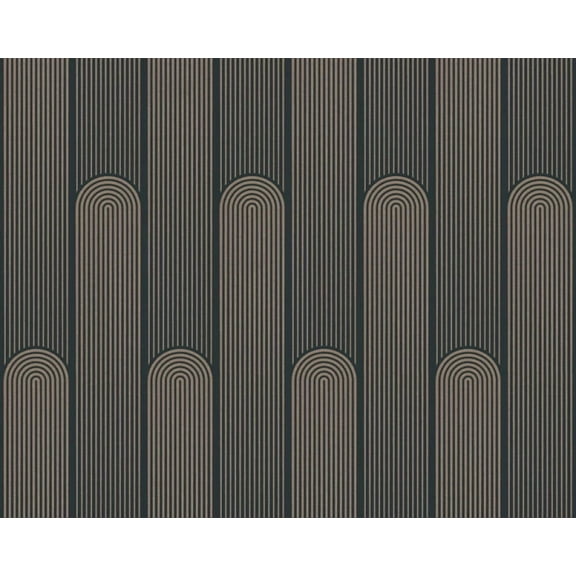 Concord Wallcoverings Textured Wallpaper Vintage Lines Structure, Black Metallic, 21 In x 33 Ft (56 sq. ft), 376783