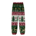 thumbnail image 4 of Women's Cuff Pajama Pants, Christmas Print Flannel Sleepwear, Elastic Waist Casual Lounge Pants, Soft Comfort Sleep Pants for Women,Dark Green,XL, 4 of 6