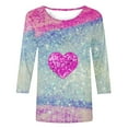 thumbnail image 4 of BLVB Valentines Day Shirts Women Heart Graphic Valentines Day T Shirts 3/4 Sleeve Casual Crewneck Tops Blouses, 4 of 4