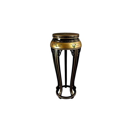 36 in. Tall Lacquer Plant Stand in Gold Lacquer