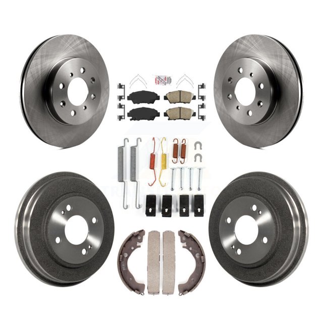 Transit Auto Front Rear Disc Brake Rotors Ceramic Pads and Drum Kit (7Pc) for Car Honda Fit K8A-100188