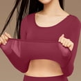 thumbnail image 5 of NominalSnug Womens Thermal Underwear Sets Built in Bra Long Sleeve Winter Warm Base Layer Top Pants for Cold Wearther Loungewear, 5 of 7