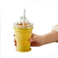 thumbnail image 5 of Vaso portátil plegable de hielo de silicona para hacer bolas de hielo grado alimentario • Máquina de esferas de hielo 2 en 1 y vaso para beber • Vaso portátil de viaje para verano resistente a fugas, 5 of 5