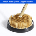 thumbnail image 3 of 3 Pcs Flower Frog for Flower Stems Holder Jpanese Flower Arranging Ikebana Kenzan Vase with Brass Needle (Gold, 2.36" 1.57" 0.9"), 3 of 9