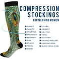 thumbnail image 4 of Coolnut 1 Pack Peacock Feather Compression Socks for Women Men Knee High Stocking for Running,Athletic,Medical, 4 of 6