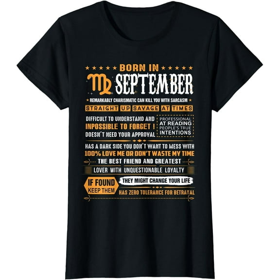 September Birthday Gifts - Born In September Virgo T-Shirt