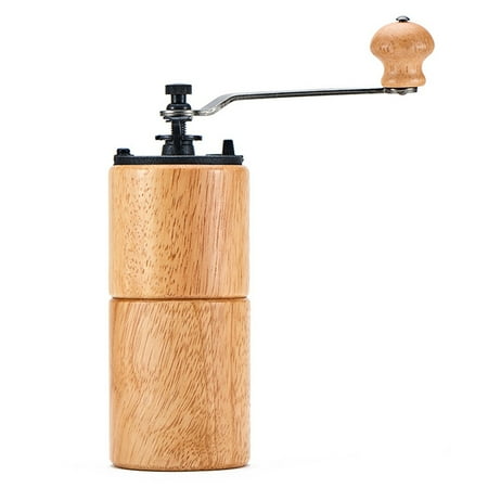

QUSENLON Manual Coffee Bean Grinder Wooden Mill Cast Iron Burr Large Capacity Adjustable for Travel Home Office