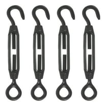 Uxcell 4Pcs M4 Hook and Eye 304 Stainless Steel Turnbuckle Wire Rope Tension, Black