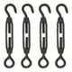 thumbnail image 1 of Uxcell 4Pcs M4 Gancho y Ojo 304 Acero Inoxidable Tensor de Cable de Alambre Tensión, Negro, 1 of 6