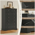 thumbnail image 5 of Tall 7 Drawer Dresser for Bedroom, Farmhouse Chest of Drawer with Large Drawers, Wooden Dresser Storage Organizer for Living Room Hallway Entryway, Black, 5 of 8