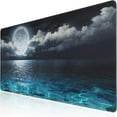 thumbnail image 1 of Desk Mat, Desk Mats On Top of Desks Gaming Mouse Pad with Non-Slip Base Extended Large Mouse Pad XL Keyboard Mouse Pad for Work, Game, Office, Home - Moon Ocean (31.4x15.7 in, 1 of 5
