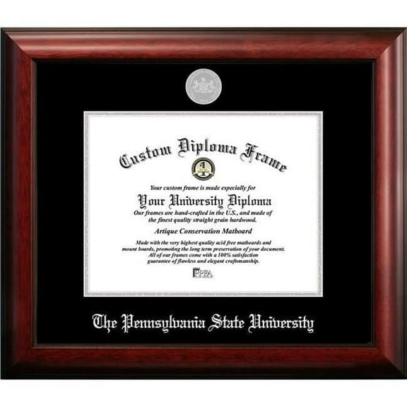 Campus Images PA994SED-1185 11 x 8.5 in. Penn State University Silver Embossed Diploma Frame