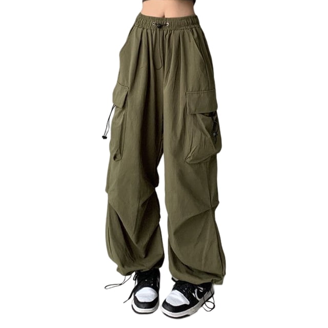 Pantalón Cargo Pantalones cargo de mujer American Y2k Vintage Cargo Pants Streetwear (Army Green XL) Cgtredaw Para estrenar