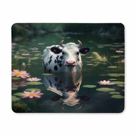 Milk Cow Gaming Mouse Pad,Milk Cow Meadow Grassland Non-Slip Rubber Mouse pad, Cute Cow Square Mouse Pad Non-Slip Rubber Base Mousepads Mouse Mat for Computer Laptop Home Office